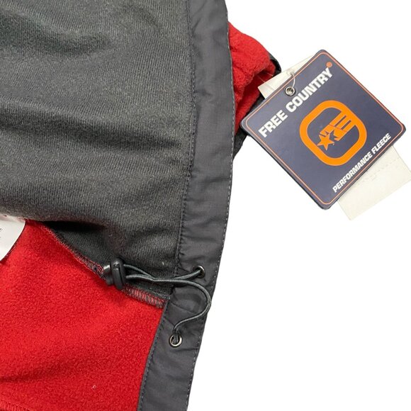 NWT Free Country Mens L Red Club Tech Fleece Jacket Full Zip Pockets Outerwear - Picture 14 of 16